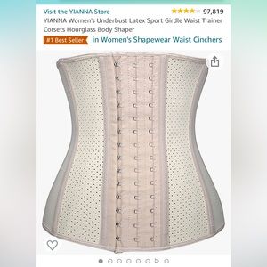 Beige Yianna women underbust latex sport girdle waist trainer corsets